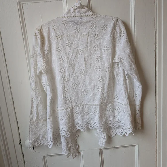 Ralph Lauren Broderie Anglaise Eyelet Jacket - Size M - Picture 10 of 10